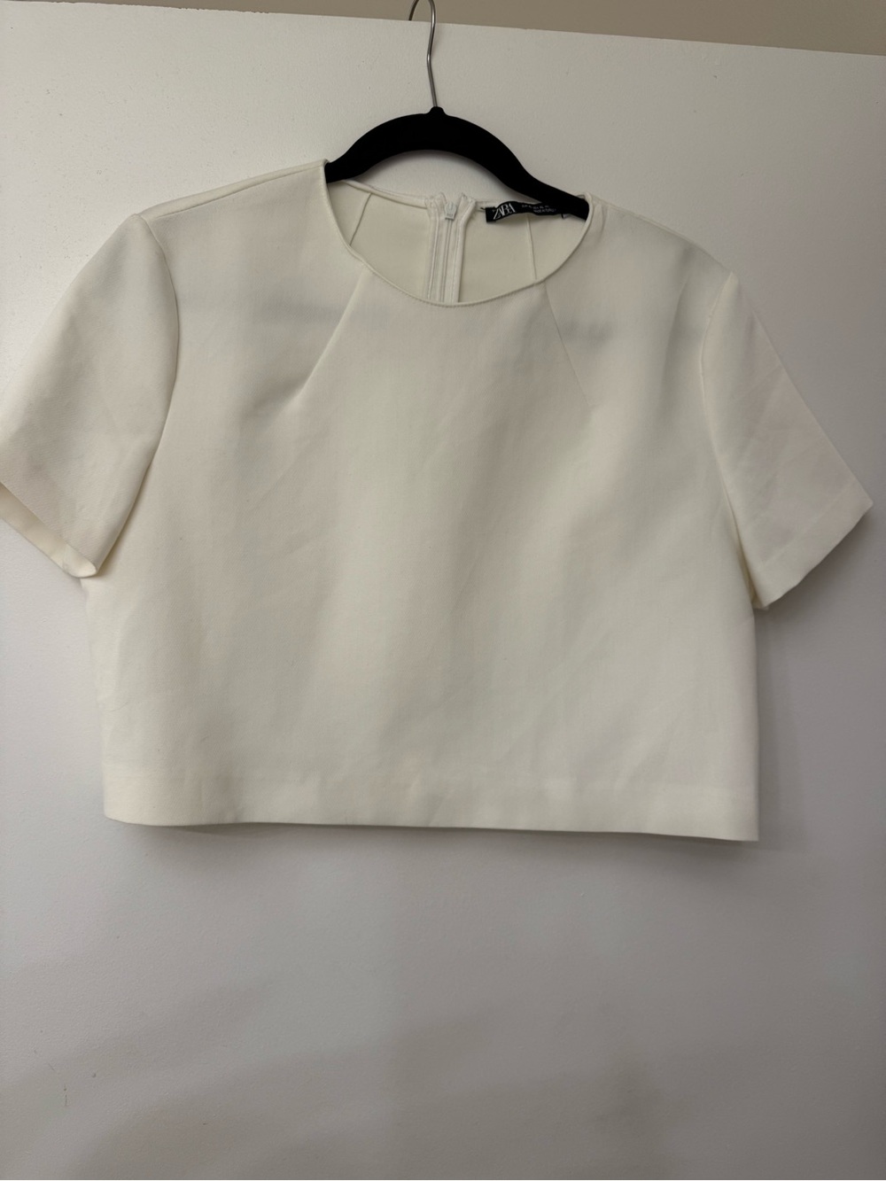 NWOT Zara Crop Top Structured Short Sleeve Blouse XL